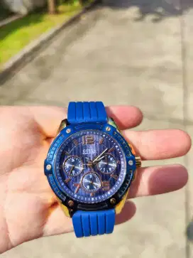 Jam Tangan Guess W0600G3 Blue Dial Rose Gold Tone Original