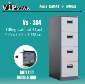 Lemari Besi  Arsip / Dokumen / File Laci 4 Filling Cabinet Vipstar 304