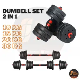 DUMBELL SET 10 KG 20 KG 30 KG Barbel Alat Fitness Rumah