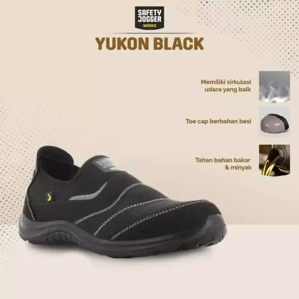 Sepatu Safety Jogger Yukon Hitam / Black Original