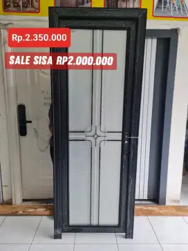 Sale pintu kamar mandi /aluminium /kaca temperred 2 lapis import