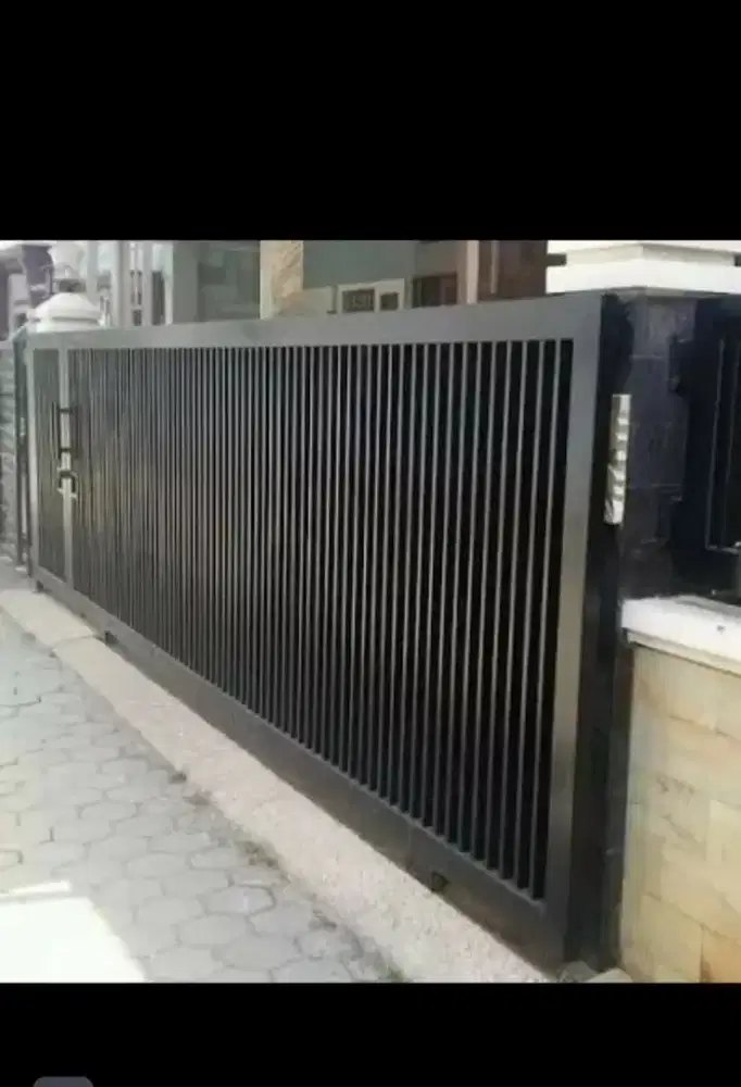 Pager besi murah modern terbaru varian hitam