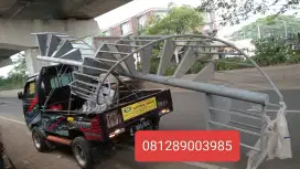 Bengkel las jual barag bekas /baru tangga putar pagar kanupi tiang