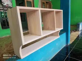 rak dinding kayu mahoni