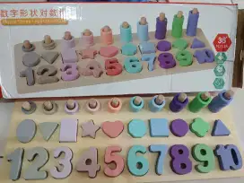 Mainan montessori puzzle angka