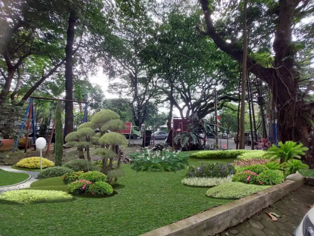 TUKANG TAMAN MINIMALIS ARCAMANIK | PASANG RUMPUT GAJAH MINI
