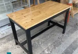 Meja kayu + kursi kayu 4