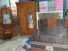 Paket hemat 3 barang, springbed, lemari, meja rias