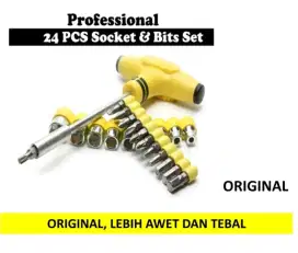 OBENG T / FIVE STAR 24PCS SOCKET & BIT SET /KUNCI SOK OBENG & KUNCI T