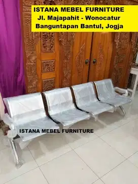 Kursi Tunggu Tamu Kantor Pasien Bandara Sandaran Panjang Besi Importa