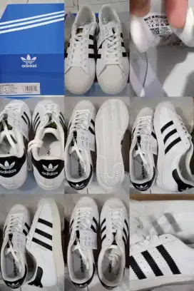 SEPATU ADIDAS SUPERSTAR LIFESTYLE ORIGINAL MADE IN INDONESIA WHT  BLK