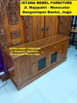 Lemari Bifet Bufet Buffet Biffet Meja Rak TV Televisi Kayu Jati (ben)