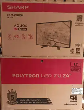 Led sharp 24 inci digital dvb t2 24 aquos garansi 5 tahun polytron