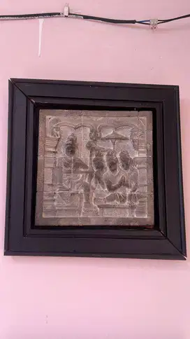 koleksi pajangan termurah batu alam relief Budha dinding 1 SET 3 UNIT