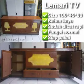 Lemari TV Sudah Dicat Rapi Muat Banyak Barang Siap Pakai