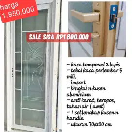 Sale pintu kamar mandi / pintu wc aluminium
