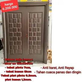 Pintu 2 daun baja / pintu double aluminium