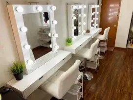 Vanity Mirror / Kaca Lampu Rias / Meja Makeup Lemari Dandan White Duco