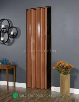 Sekat Ruangan / Partisi , Pintu lipat PVC , Folding door terima pasang