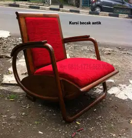 Kursi becak perahu kayu jati