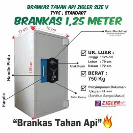 BRANKAS KANTOR RUMAH ZIGLER SAFE 3 TAHAN API tinggi 1 ,25 Meter
