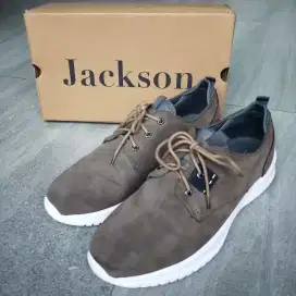 Sepatu Kulit JACKSON Sepatu Pergi Kasual Sepatu Suede Sepatu Cokelat