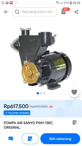 POMPA AIR SANYO PWH-138C-NON OTOMATIS-GARANSI RESMI SANYO