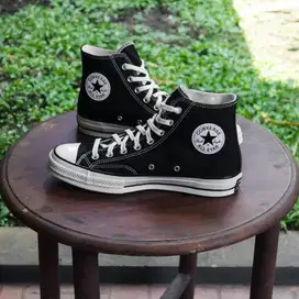 Sepatu Sneakers Converse Chuck Taylor 70s High Black White Original