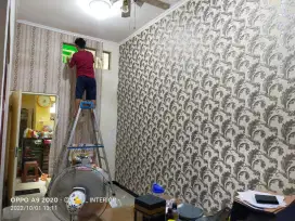 (MURAH)WALLPAPER DINDING VINILL SEKALIGUS GRATIS PASANG