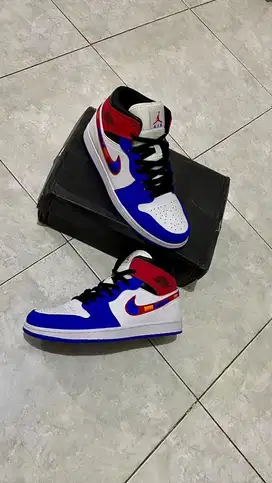 Dijual Air Jordan 1 Mid Multi Colour Swoosh