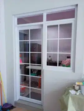 Partisi pintu jendela kaca aluminium