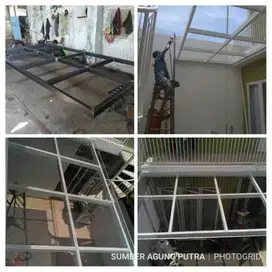 Kanopi kaca clear