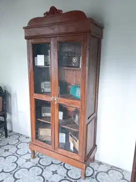 Lemari / Almari Etalase / Pajang / Prongkas / Display Jati Jumbo Lawas