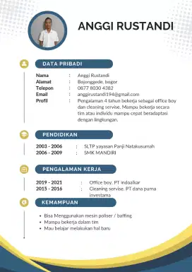 Mencari kerja ob/ helper