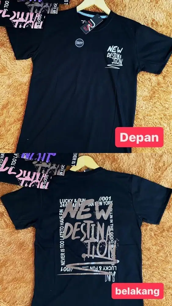 Kaos Distro premium katun motif depan belakang