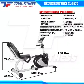 Sepeda statis magnetik recumbent