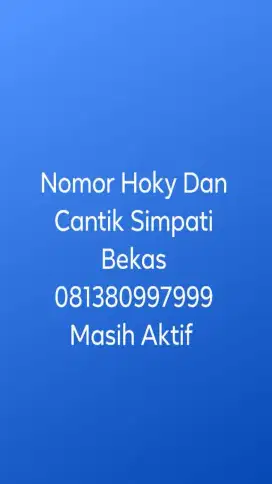 Nomor Cantik Simpati Bekas Peribadi Masih Aktif