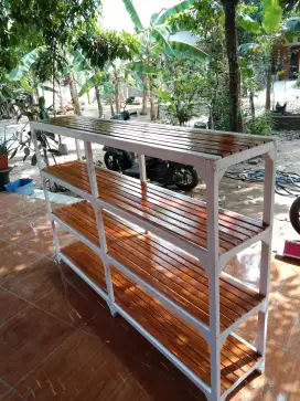 Rak kayu rak toko bisa custom