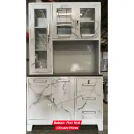 Lemari sayur Plat besi 120cm 3pintu lemari anti ratap lemari besi