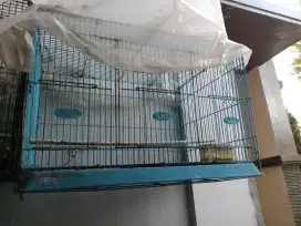 Kandang burung puter pelung besi biru