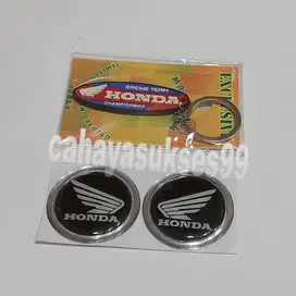 Gantungan Kunci HONDA Racing Karet Ring Stainless Souvenir Keychain