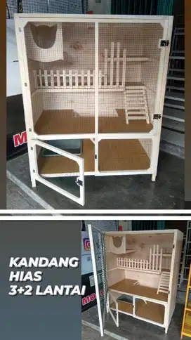 (PRE ORDER) Kandang Kucing Hias 3 Lantai + 2 By Mumecats Rumah Kucing