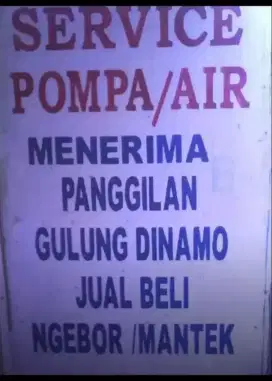 Kuras toren dan servis pompa air