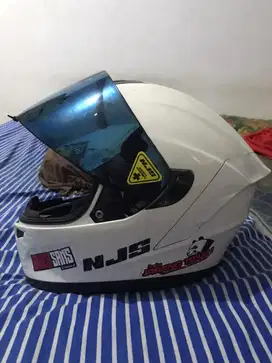 HELM NJS ZX-1 white solid iridium blue size xl