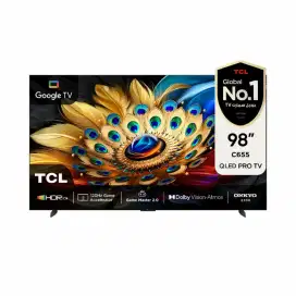 Google tv 4k uhd qled TCL 98 inch besar mantab PROMO