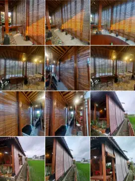 Tirai kayu jati asli