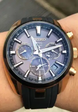 Seiko Astron GPS Solar Rose Gold Dual Time SBXC024