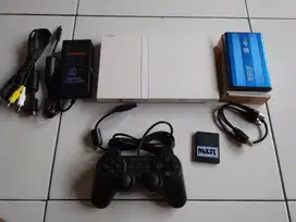 PS 2 Slim White Putih Langka Plus Hardis external 60gb Fullgame