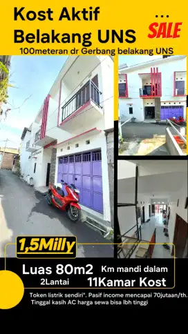 Kost aktif strategis Belakang UNS