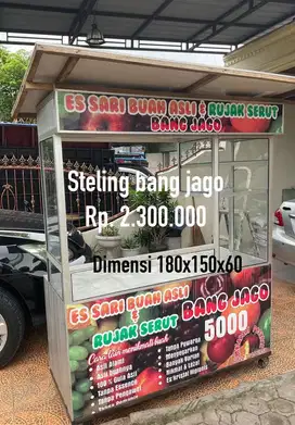 Steling kaca aluminium besar jual makanan